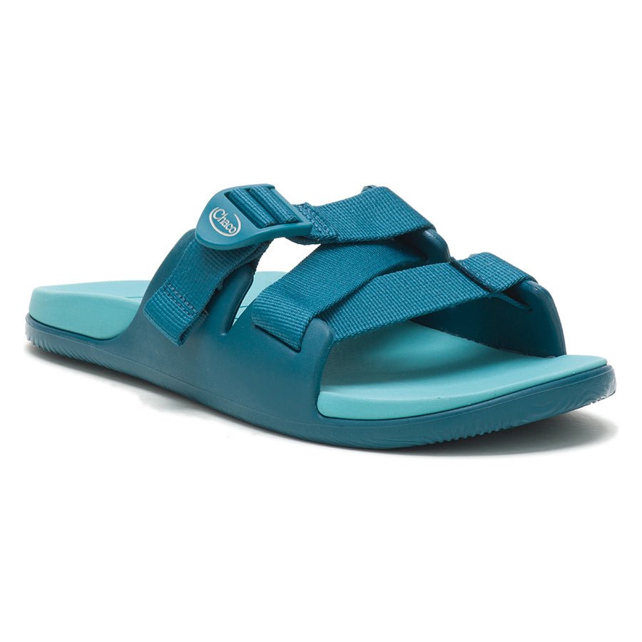New Chaco Teal Blue Slide Sandals with Dark Blue Straps (Firm) Chaco Women Chillos Sport Slides Sandals Teal Green Aqua  main image 2